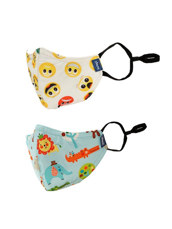Face Mask (3-6yrs) (2 pcs) Emoji Jungle image number null